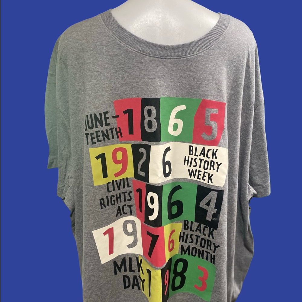 Graphic T-Shirt with Historical Dates NWOT
